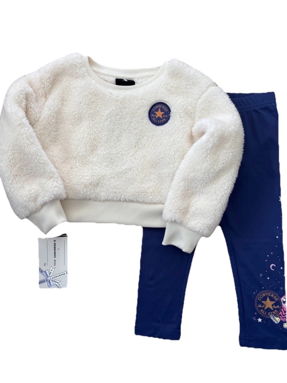 Converse Little Girls 2-Piece Sherpa Sweatshirt & Leggings Set - 2T
